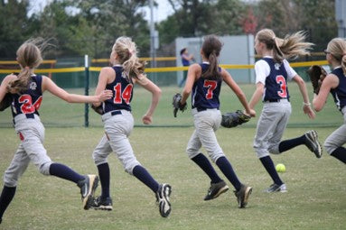 Softball Team Warming Up