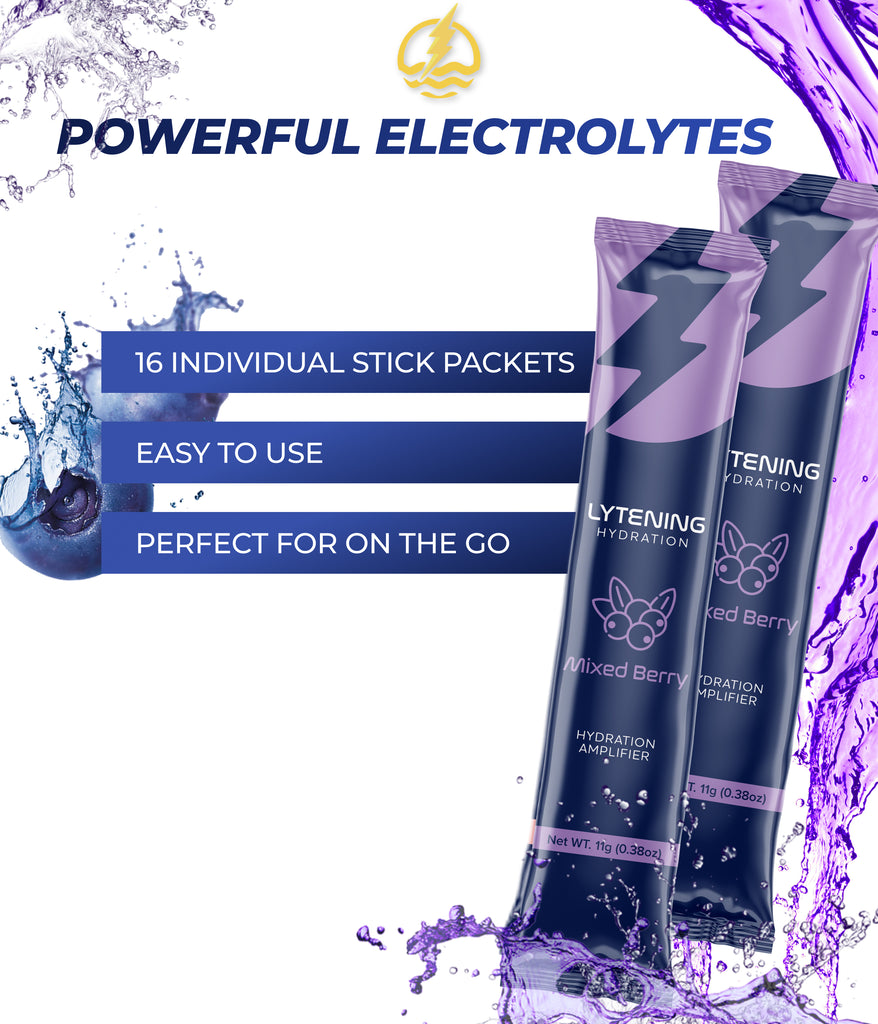 Powerful electrolytes. 16 individual stick packets, easy to use, perfect for on the go.